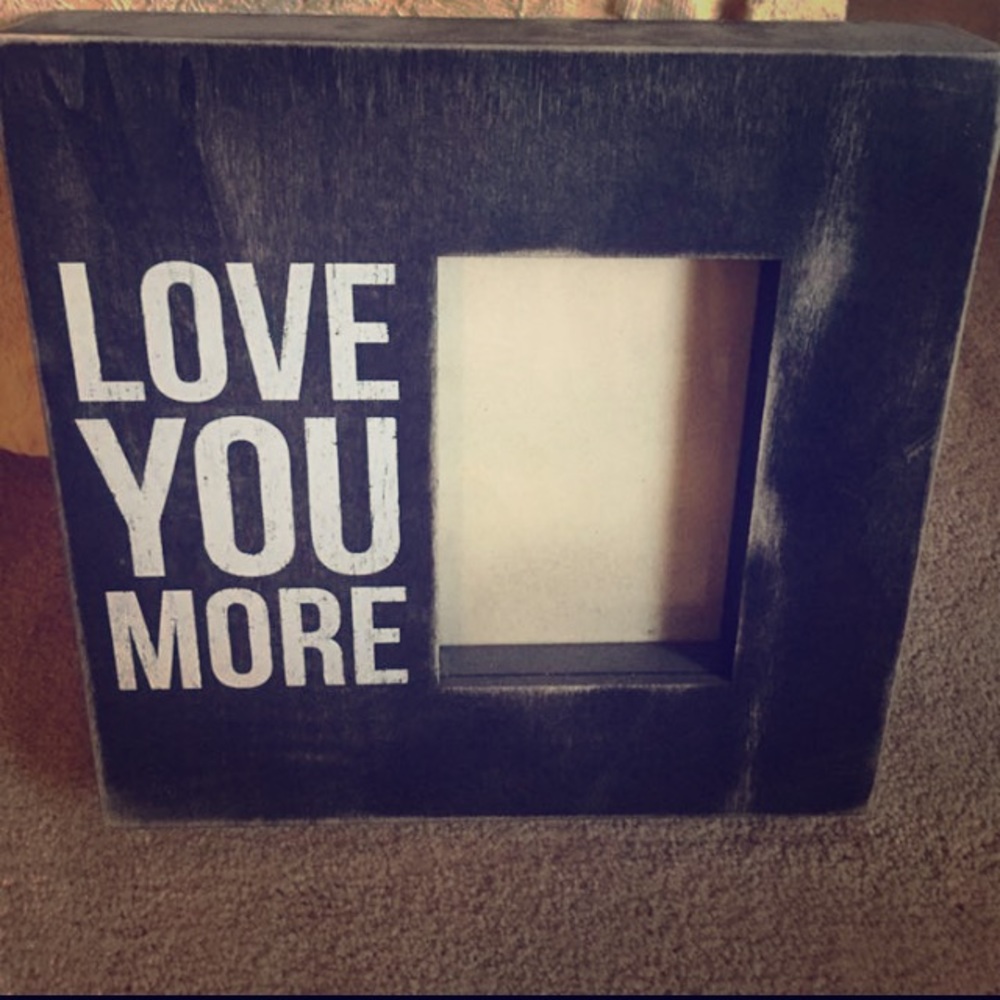Wooden Love You More Picture Frame